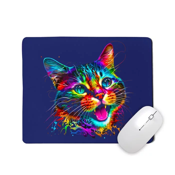 Cute Colorful Cat for Wo's Girl Boy for Cat Lovers Mousepad