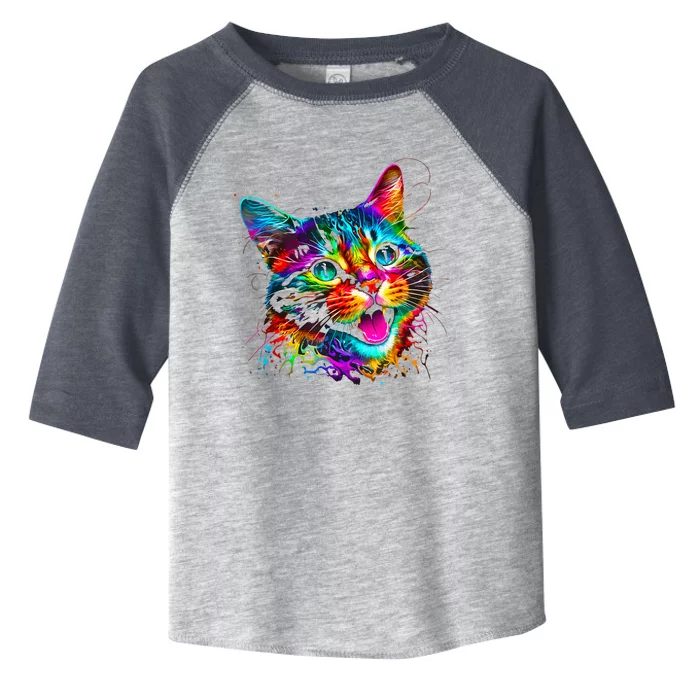 Cute Colorful Cat for Wo's Girl Boy for Cat Lovers Toddler Fine Jersey T-Shirt