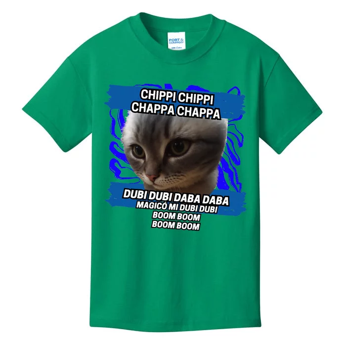 Chippi Chippi Chappa Chappa Dancing Cat Meme Kids T-Shirt