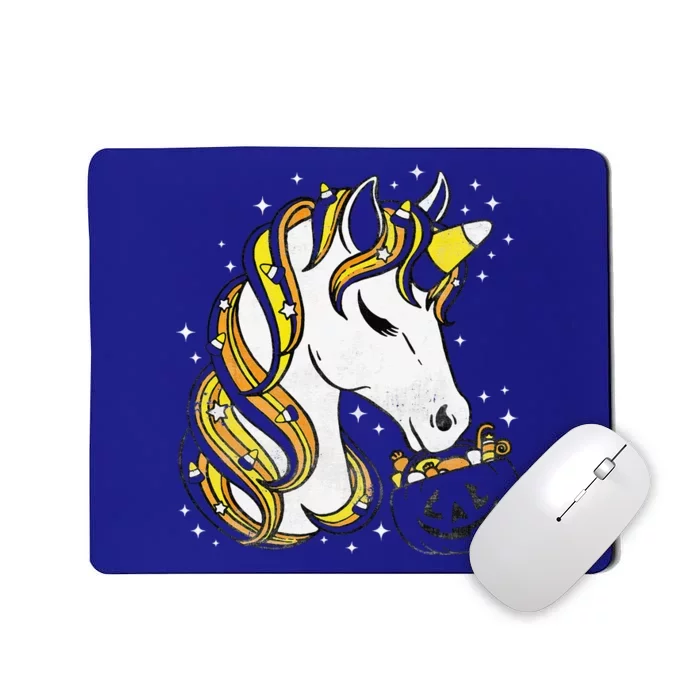 Cute Candy Corn Unicorn Halloween Top Mousepad