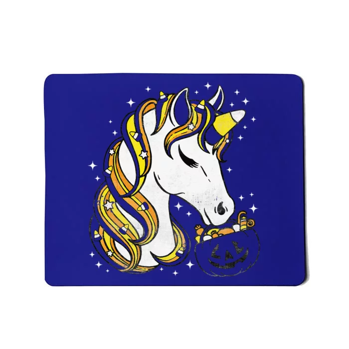 Cute Candy Corn Unicorn Halloween Top Mousepad