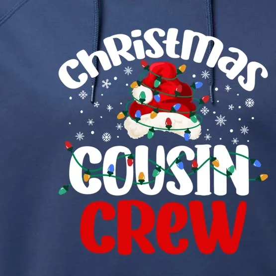 Christmas Cousin Crew Santa Hat Matching Xmas Family Pajamas Gift Performance Fleece Hoodie