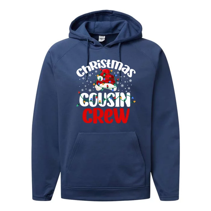 Christmas Cousin Crew Santa Hat Matching Xmas Family Pajamas Gift Performance Fleece Hoodie