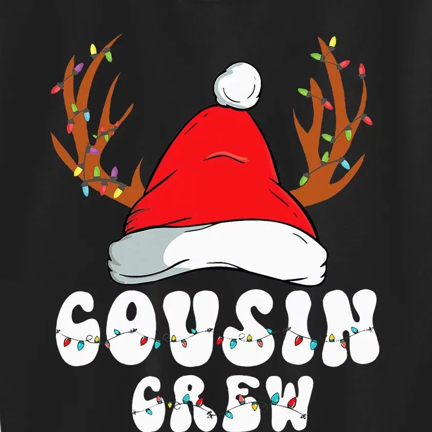 Christmas Cousin Crew Santa Hat Kids Sweatshirt