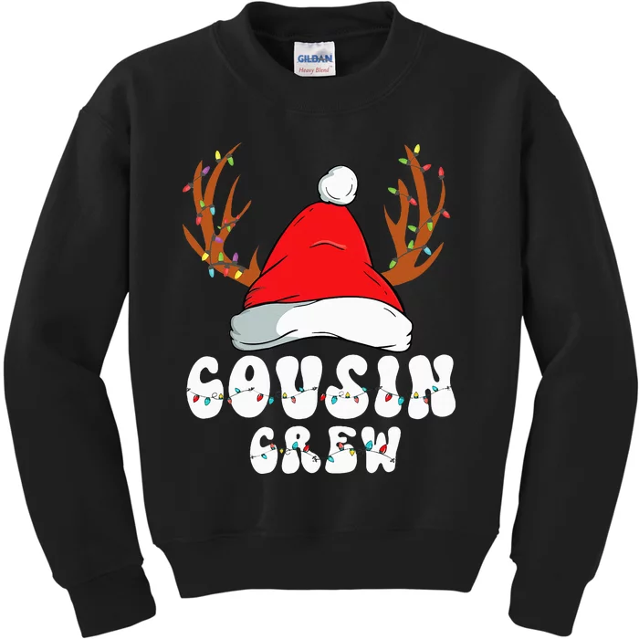 Christmas Cousin Crew Santa Hat Kids Sweatshirt