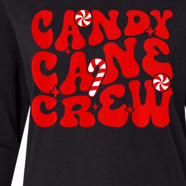 Candy Cane Crew Pajamas Matching Group Family Candy Lovers Womens Cotton Relaxed Long Sleeve T-Shirt