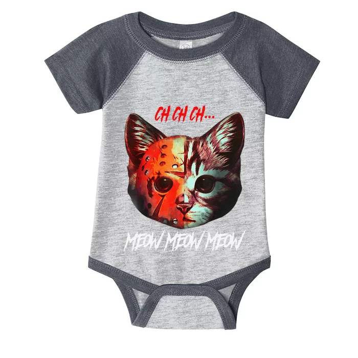 Ch Ch Ch Meow Meow Meow Scary Halloween Cat Funny Infant Baby Jersey Bodysuit