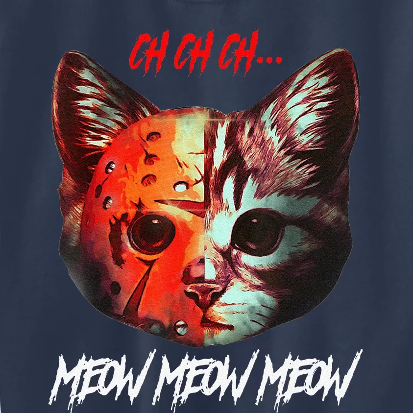 Ch Ch Ch Meow Meow Meow Scary Halloween Cat Funny Kids Sweatshirt