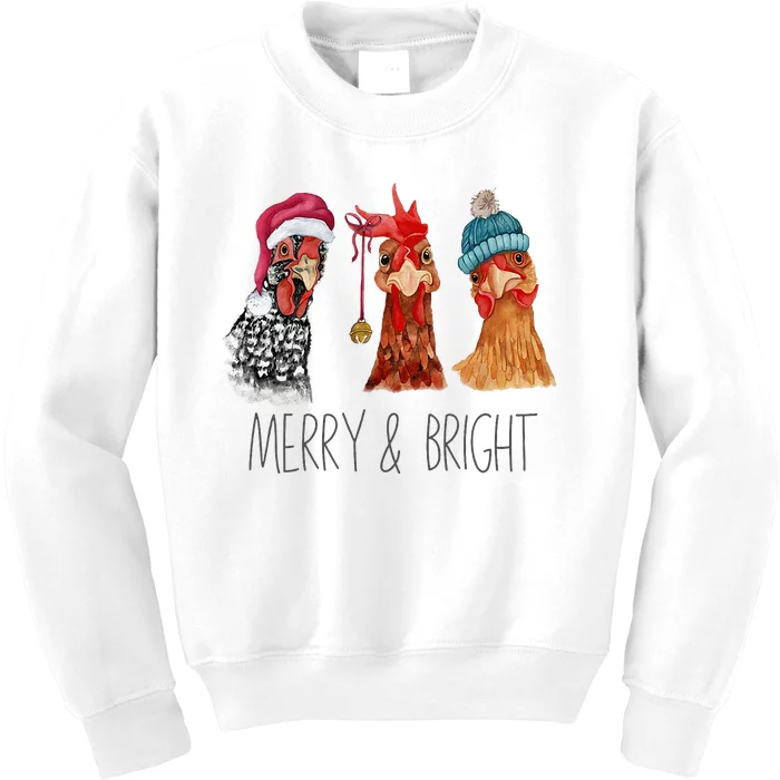 Cute Chickens Christmas Christmas Farm Animal Funny Holiday Kids Sweatshirt