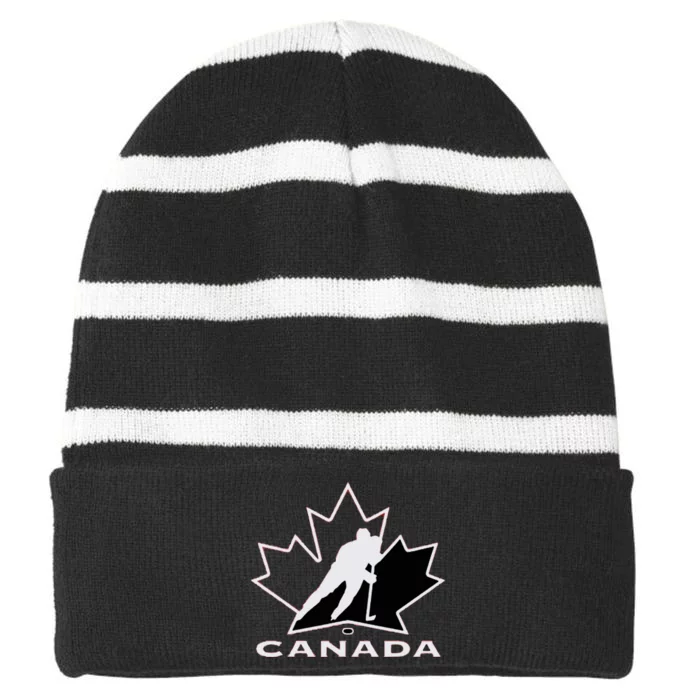 Canada Canadian Canada Flag Canada Striped Beanie with Solid Band