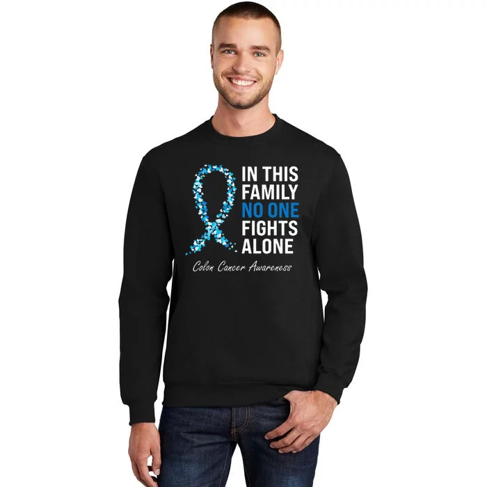 Colorectal Cancer Colon Cancer Blue Ribbon Tall Sweatshirt