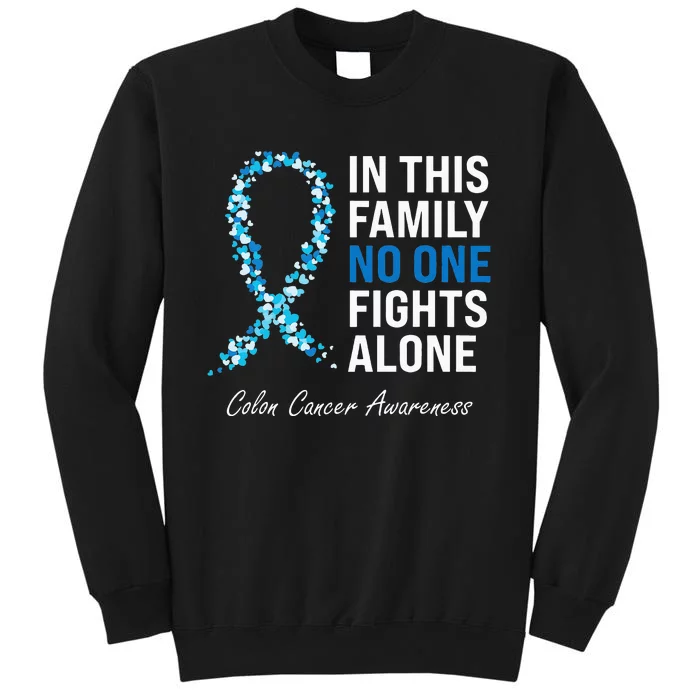 Colorectal Cancer Colon Cancer Blue Ribbon Tall Sweatshirt