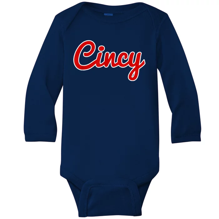 Cincy Cincinnati Baby Long Sleeve Bodysuit