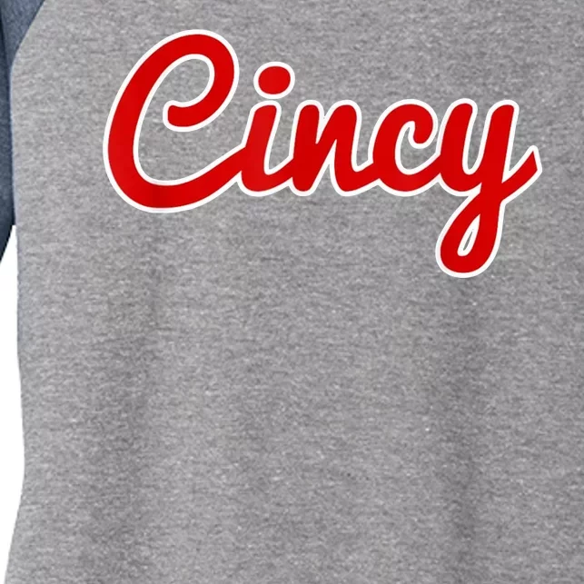 Cincy Cincinnati Women's Tri-Blend 3/4-Sleeve Raglan Shirt