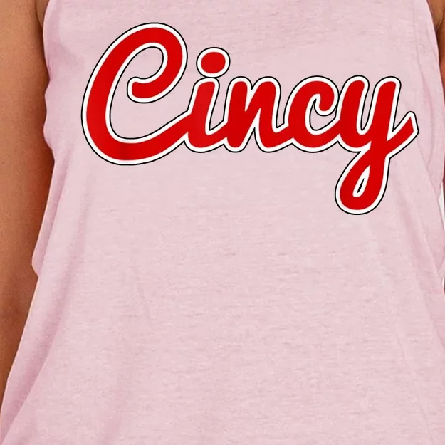 Cincy Cincinnati Women's Knotted Racerback Tank