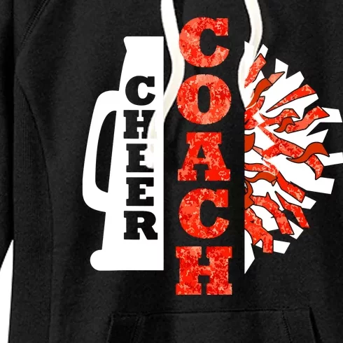 Cheer Coach Cheerleader Megaphone Pom Pom Women's Fleece Hoodie