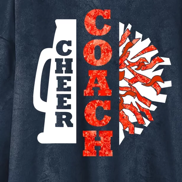 Cheer Coach Cheerleader Megaphone Pom Pom Hooded Wearable Blanket