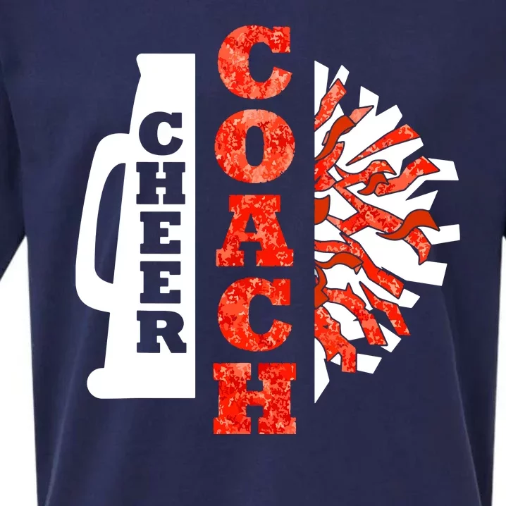 Cheer Coach Cheerleader Megaphone Pom Pom Sueded Cloud Jersey T-Shirt