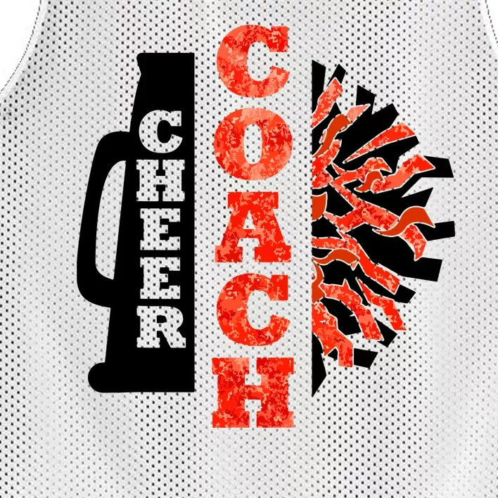 Cheer Coach Cheerleader Megaphone Pom Pom Mesh Reversible Basketball Jersey Tank