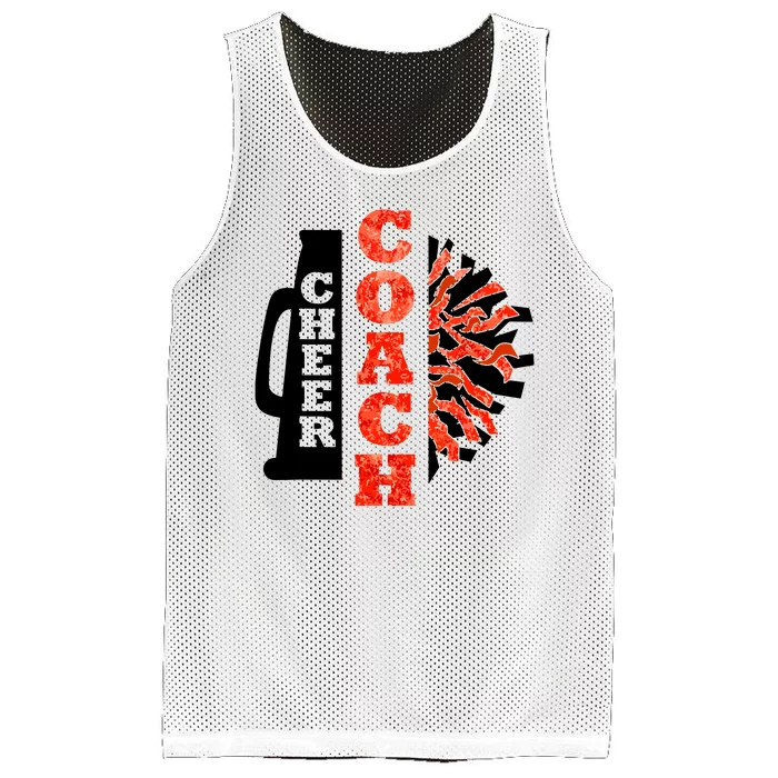 Cheer Coach Cheerleader Megaphone Pom Pom Mesh Reversible Basketball Jersey Tank