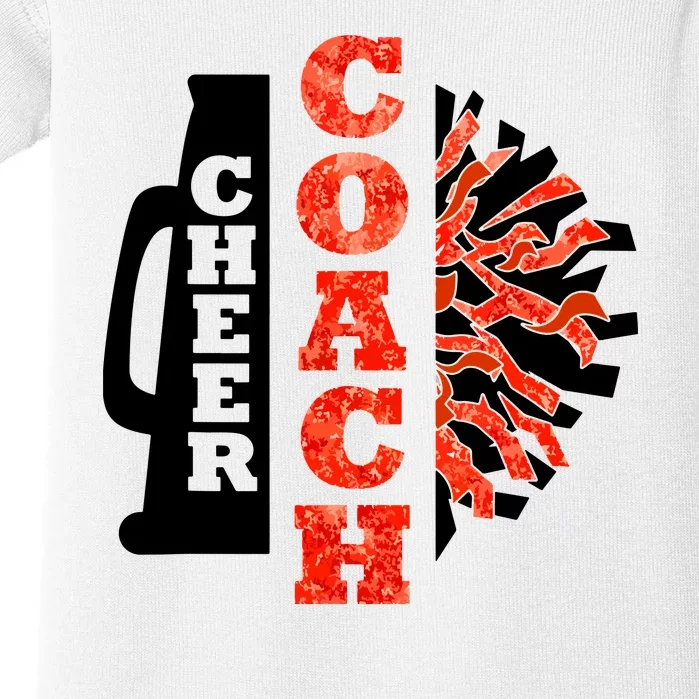 Cheer Coach Cheerleader Megaphone Pom Pom Baby Bodysuit