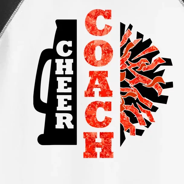 Cheer Coach Cheerleader Megaphone Pom Pom Toddler Fine Jersey T-Shirt