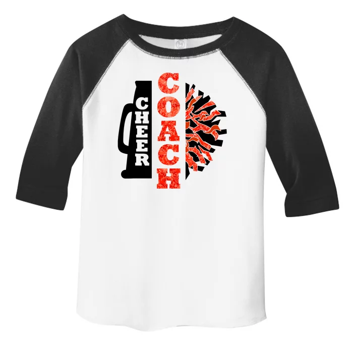 Cheer Coach Cheerleader Megaphone Pom Pom Toddler Fine Jersey T-Shirt