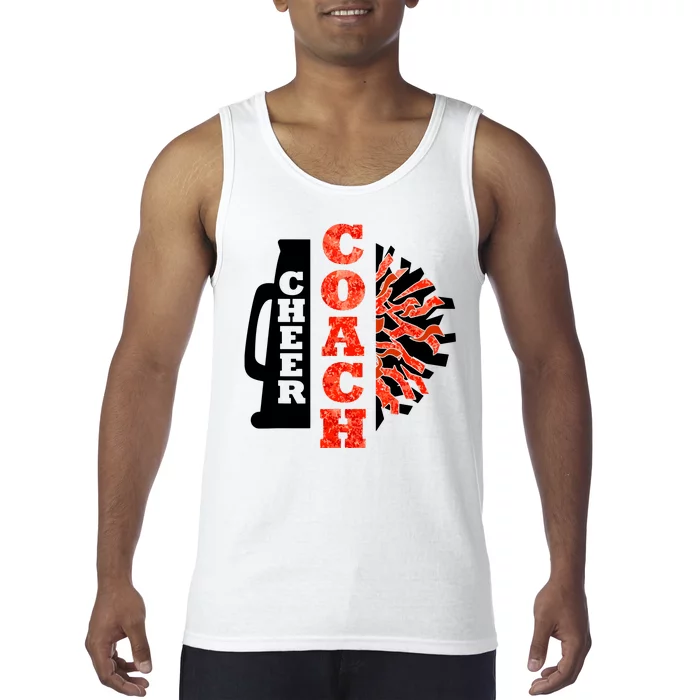 Cheer Coach Cheerleader Megaphone Pom Pom Tank Top