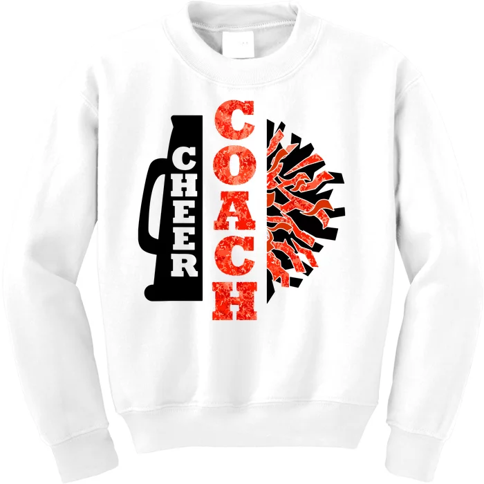 Cheer Coach Cheerleader Megaphone Pom Pom Kids Sweatshirt