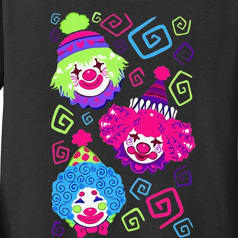 Clown Circus Carnival Costume Birthday Theme Party Kids Long Sleeve Shirt