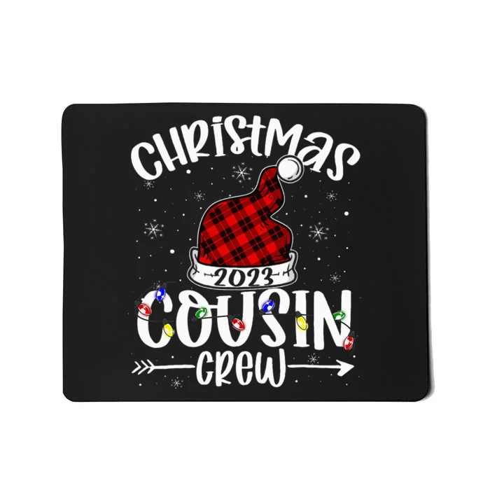 Christmas Cousin Crew Funny Red Plaid Matching Pajama Mousepad