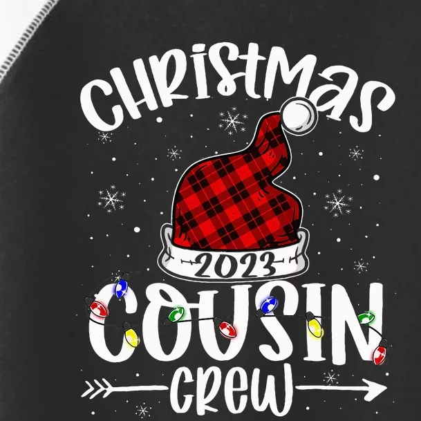 Christmas Cousin Crew Funny Red Plaid Matching Pajama Toddler Fine Jersey T-Shirt