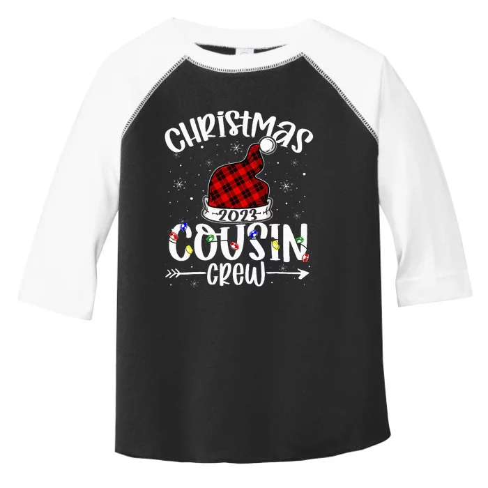 Christmas Cousin Crew Funny Red Plaid Matching Pajama Toddler Fine Jersey T-Shirt