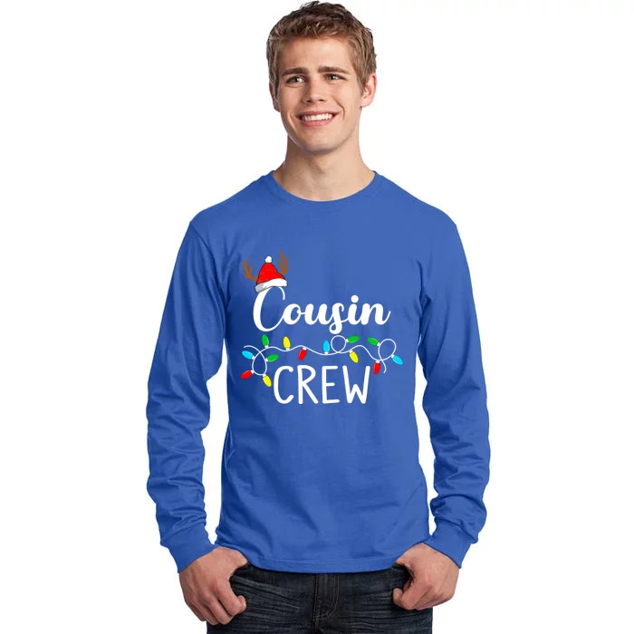 Christmas Cousin Crew Xmas Lights Santa Hat Cute Gift Tall Long Sleeve T-Shirt