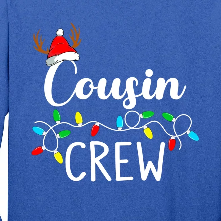 Christmas Cousin Crew Xmas Lights Santa Hat Cute Gift Tall Long Sleeve T-Shirt