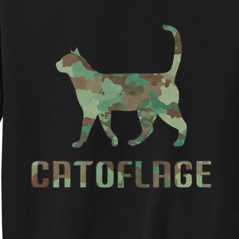 Camo Cat Catoflage Funny Cat Lover Cute Kitten Meow Cats Tall Sweatshirt