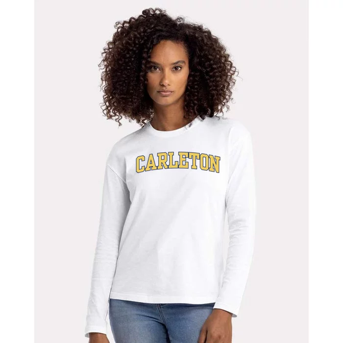 Carleton College Womens Cotton Relaxed Long Sleeve T-Shirt