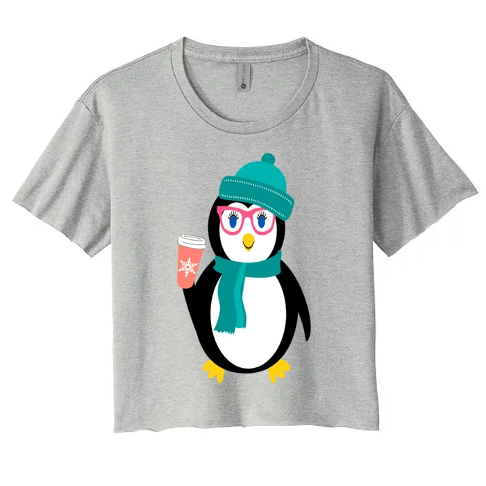 Cute Chillin Christmas Holiday Gift For Penguin Lovers Gift Women's Crop Top Tee