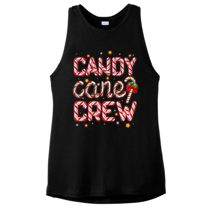 Cute Christmas Candy Cane Crew Matching Shirts Ladies Tri-Blend Wicking Tank