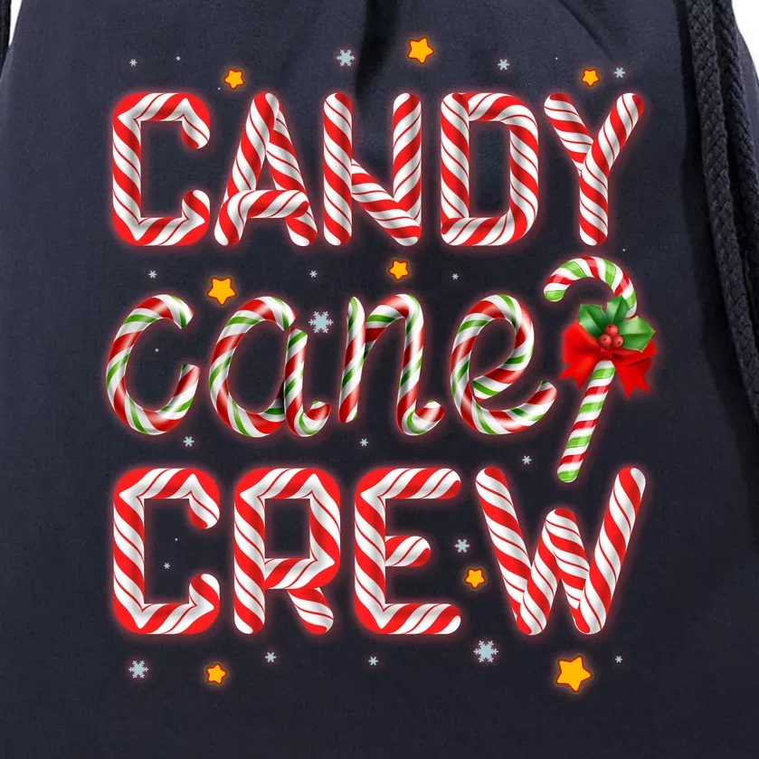 Cute Christmas Candy Cane Crew Matching Shirts Drawstring Bag