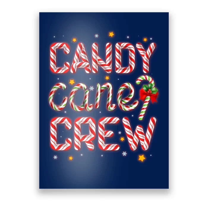 Cute Christmas Candy Cane Crew Matching Shirts Poster