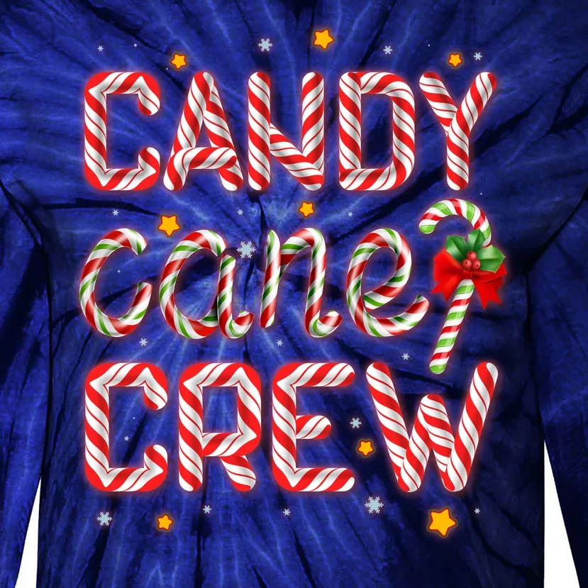 Cute Christmas Candy Cane Crew Matching Shirts Tie-Dye Long Sleeve Shirt