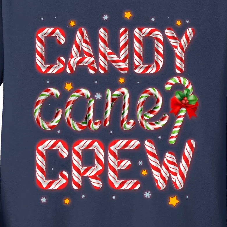 Cute Christmas Candy Cane Crew Matching Shirts Kids Long Sleeve Shirt