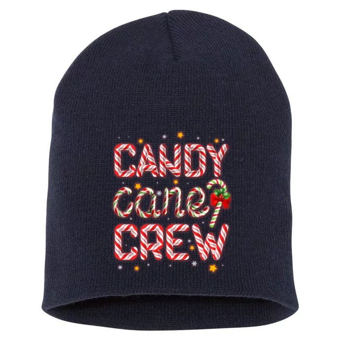 Cute Christmas Candy Cane Crew Matching Shirts Short Acrylic Beanie