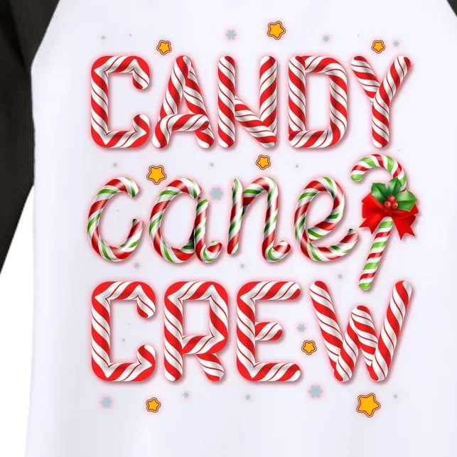 Cute Christmas Candy Cane Crew Matching Shirts Women's Tri-Blend 3/4-Sleeve Raglan Shirt