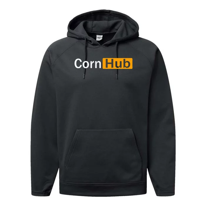 Cornhub Cornhole Cornholer Performance Fleece Hoodie