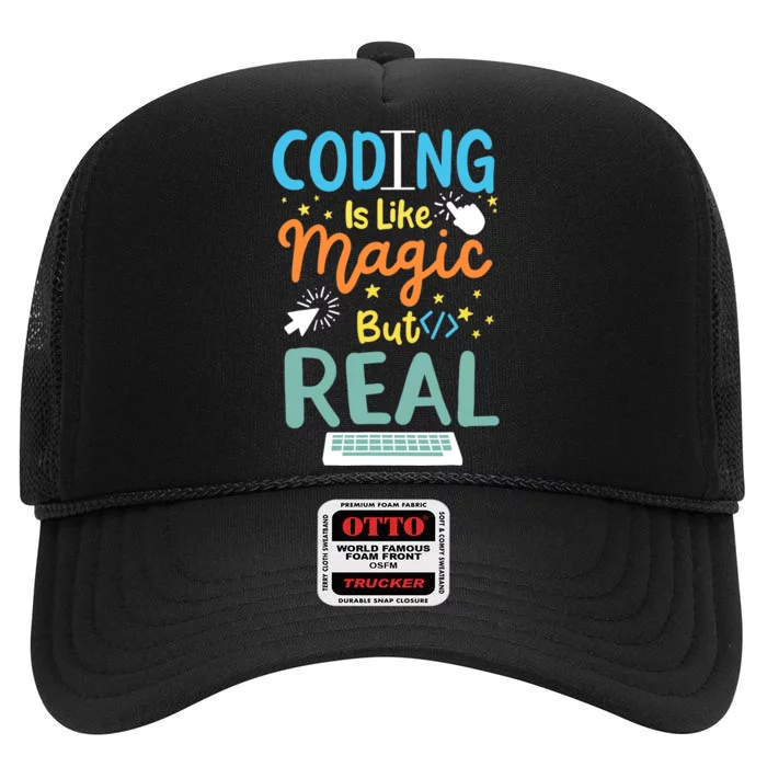 Coding Coder Computer Science Programming High Crown Mesh Trucker Hat