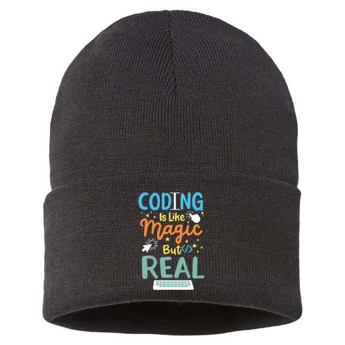 Coding Coder Computer Science Programming Sustainable Knit Beanie