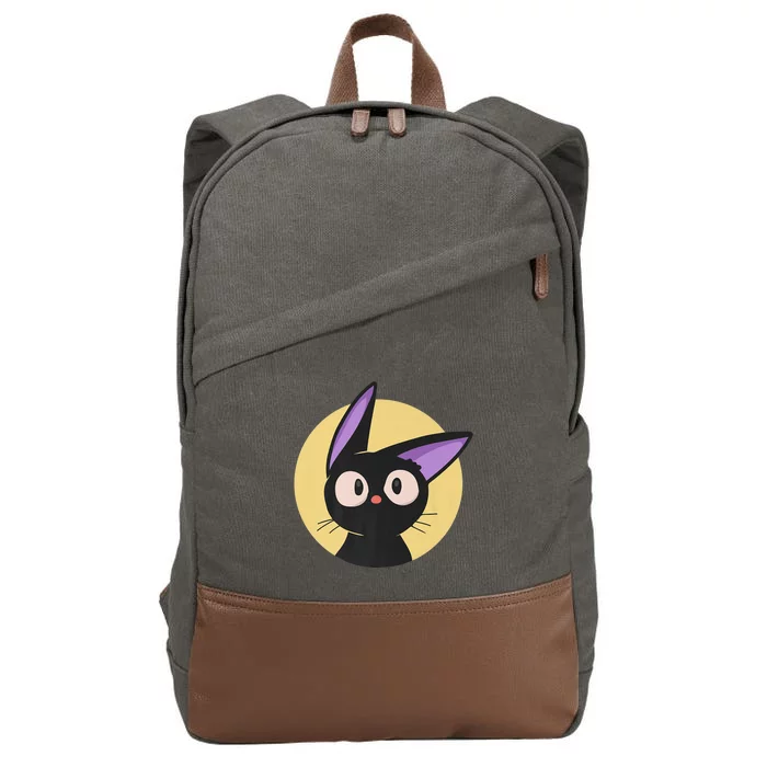 Cute Chibi Cat Jiji's Kitten Black Witch Anime, Manga Lover Cotton Canvas Backpack