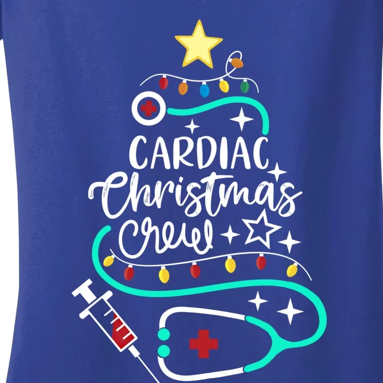 Cardiac Christmas Crew Cardiac Nurse Cardiac Techs Secretary Great Gift Women's V-Neck T-Shirt